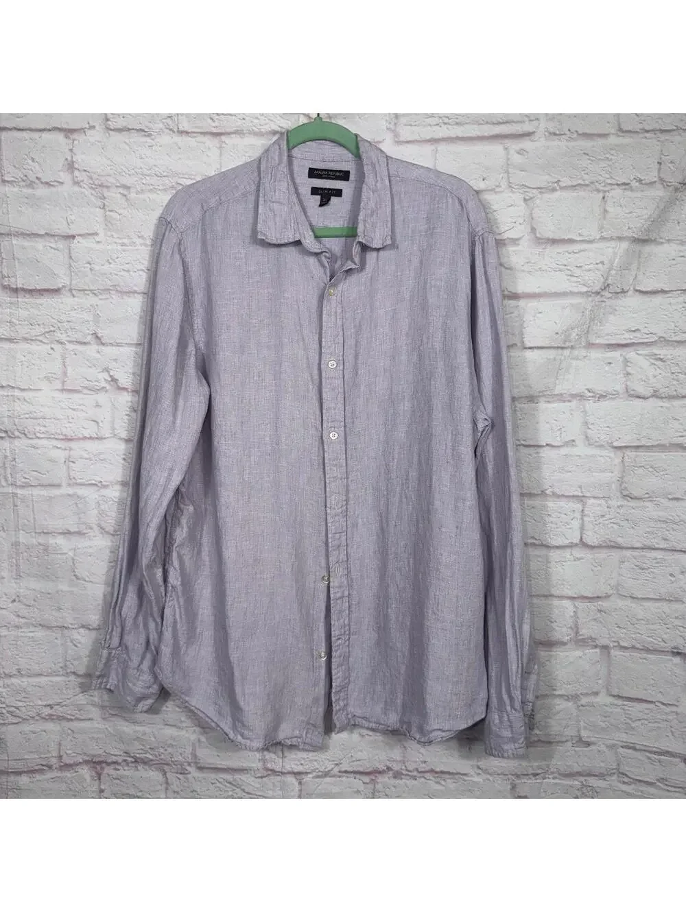 Banana Republic Men's Slim Fit Linen Shirt - Size XL